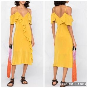 Gold Hawk Yellow 100% Silk dress